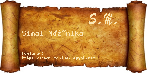 Simai Mónika névjegykártya