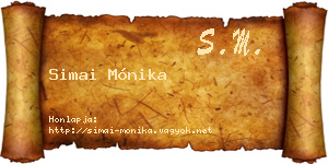 Simai Mónika névjegykártya